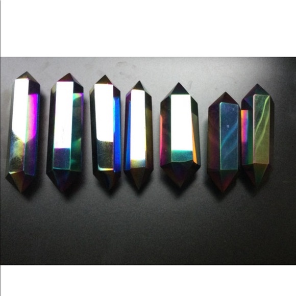 AURA OBSIDIAN DOUBLE POINT TOWERS - Picture 1 of 1